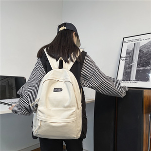 简约韩版港风复古高中学生双肩包日系休闲学院风男生书包电脑背包