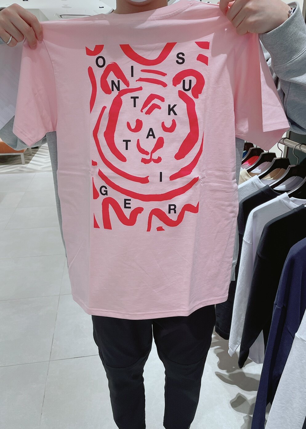 日本代购直邮onitsukatiger鬼冢虎短袖t恤 男女字母后背老虎纯棉