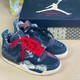 Nike/耐克 AIR JORDAN aj4 刺绣鸳鸯腰果花牛仔拼接 CW0898-400