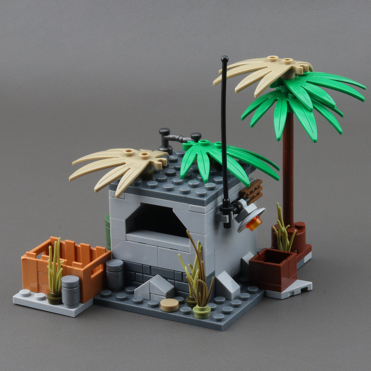 全冠第三方moc军事德军八路军人仔场景配件堡垒碉堡拼装积木玩具