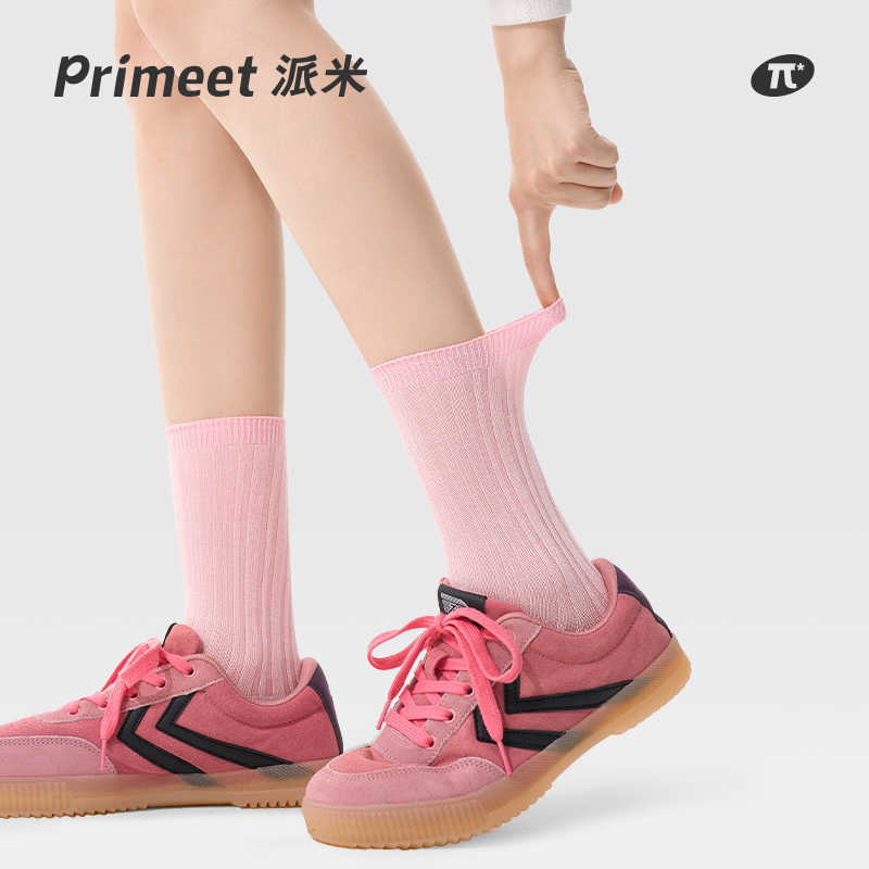 PRIMEET/派米袜子女夏季薄款中筒袜日系甜美无骨袜春秋堆堆袜长袜