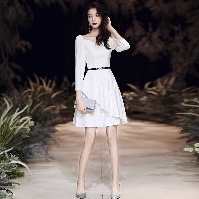 裙女2020新款短款洋装气质名媛高端从事文化综测老爷赛车—礼服/晚装