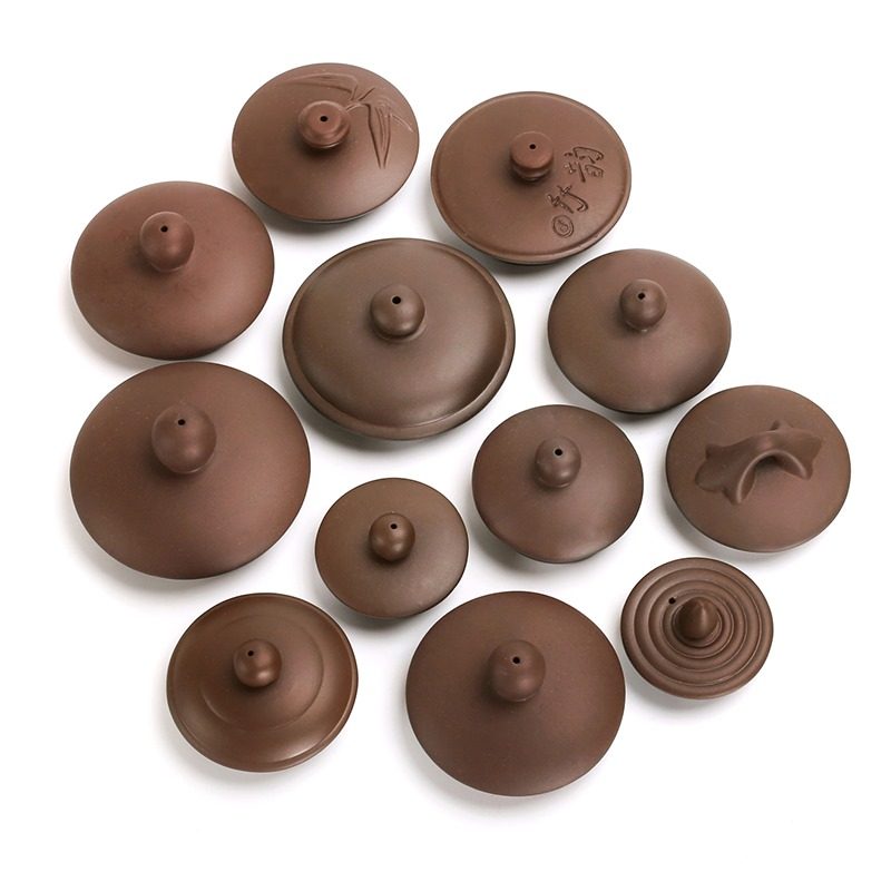 配盖子紫砂壶朱泥壶茶壶盖子盖杯盖大小盖功夫茶具配件黑红紫棕色