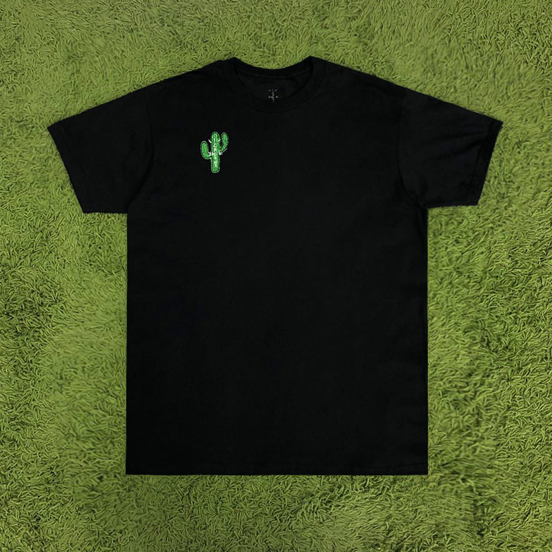 Travis Scott Cactus Jack badge tee TS同款仙人掌刺绣短袖T恤潮