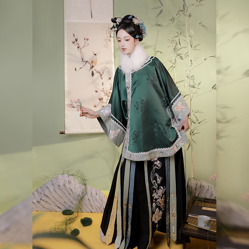 醉雨朵原创清代服饰清汉女装凤尾裙古装全套过年秋冬马面裙非汉服