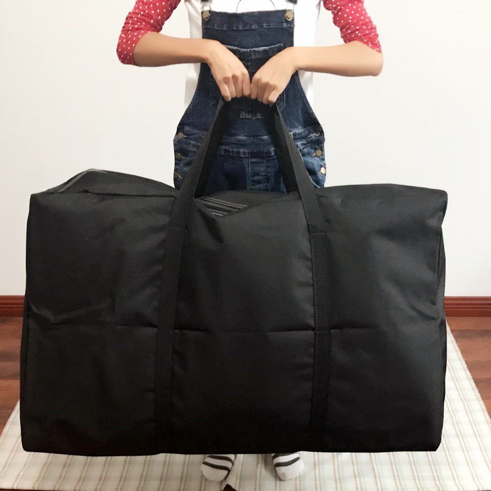 寝室袋子行李袋打包袋旅行袋收纳塑料袋加密新款防水尼龙多款黑色_不