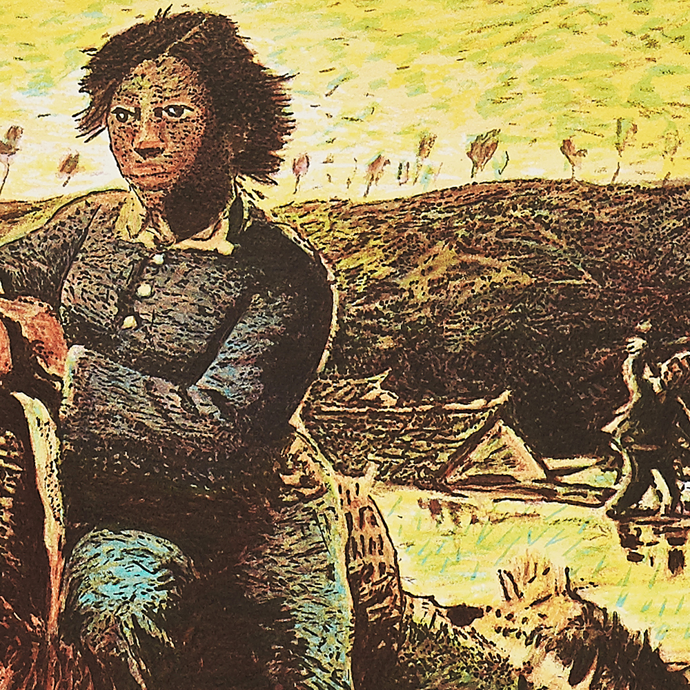 罗中立《小林》石版画