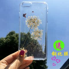 DIY iphone 6真永生花干花女款6s手机壳华为mate 8荣耀7保护套