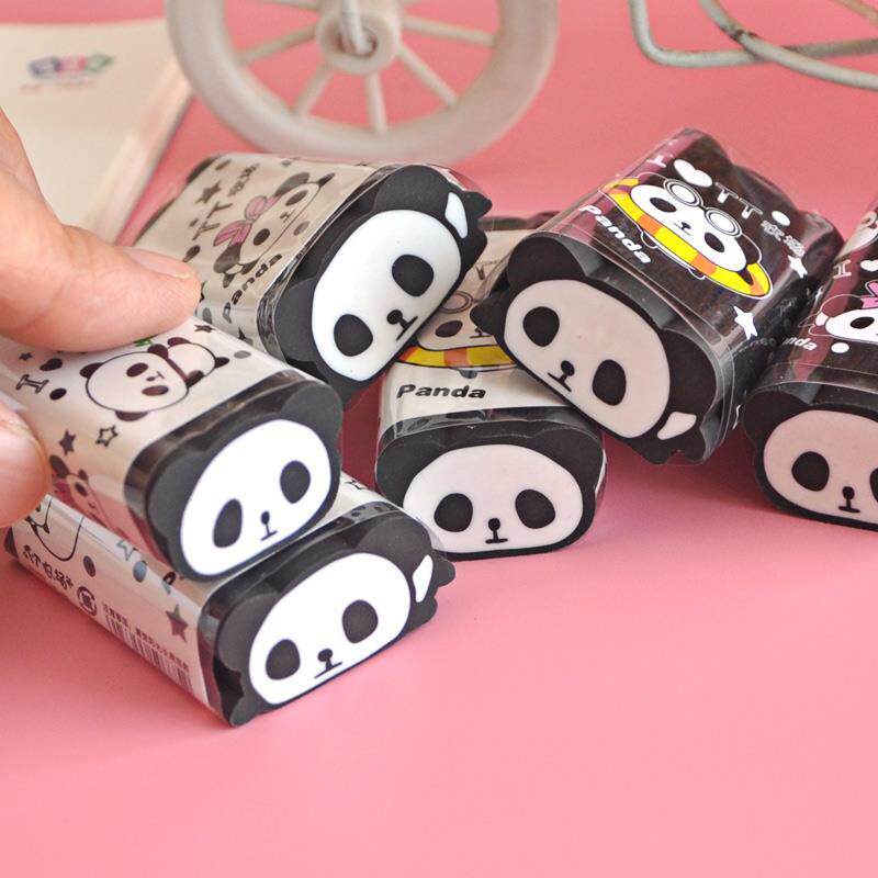 天卓可切熊猫橡皮擦可爱创意文具学习卡通学生橡皮农场礼物te9094