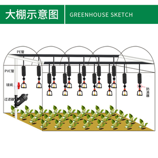 大棚倒挂喷头微喷雾化系统自动喷淋养殖种菜喷灌灌溉喷药浇水温室