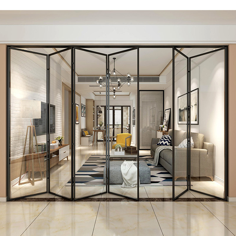 长沙16极窄折叠门铝合金推拉门简易门厨房门玻璃铝合金门卫生间门