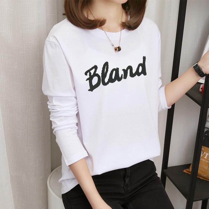 2020 Early spring new pattern Base coat white T-shirt Korean Edition Long sleeve jacket Add fertilizer XL Fat sister 200 Jinin the Women's clothing/Boutique , T-shirt category - from Buy2taobao.com to provide professional Taobao agent buy service