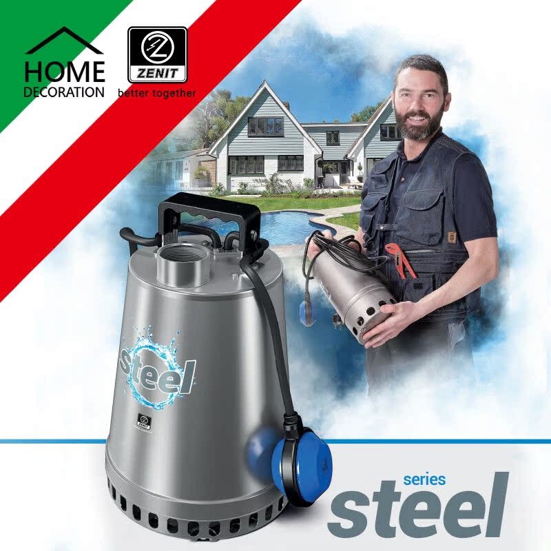 泽尼特污水排污泵不锈钢潜污泵drsteel25/37/55/75别墅地下室景观