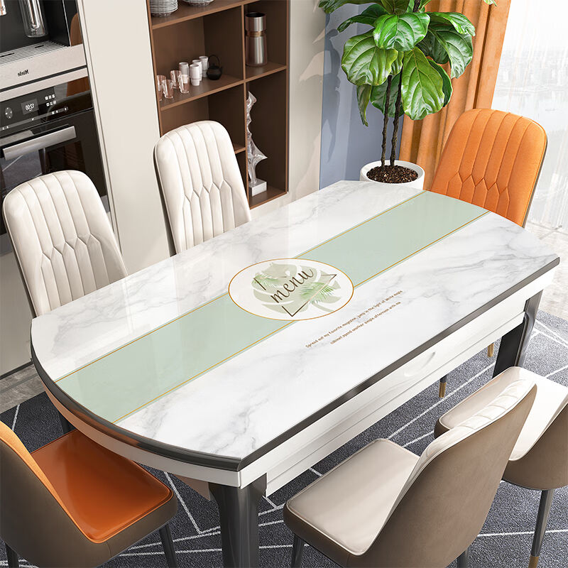 萱舍（XUANSHE）椭圆形餐桌布免洗防水防油软玻璃桌垫轻奢高级感
