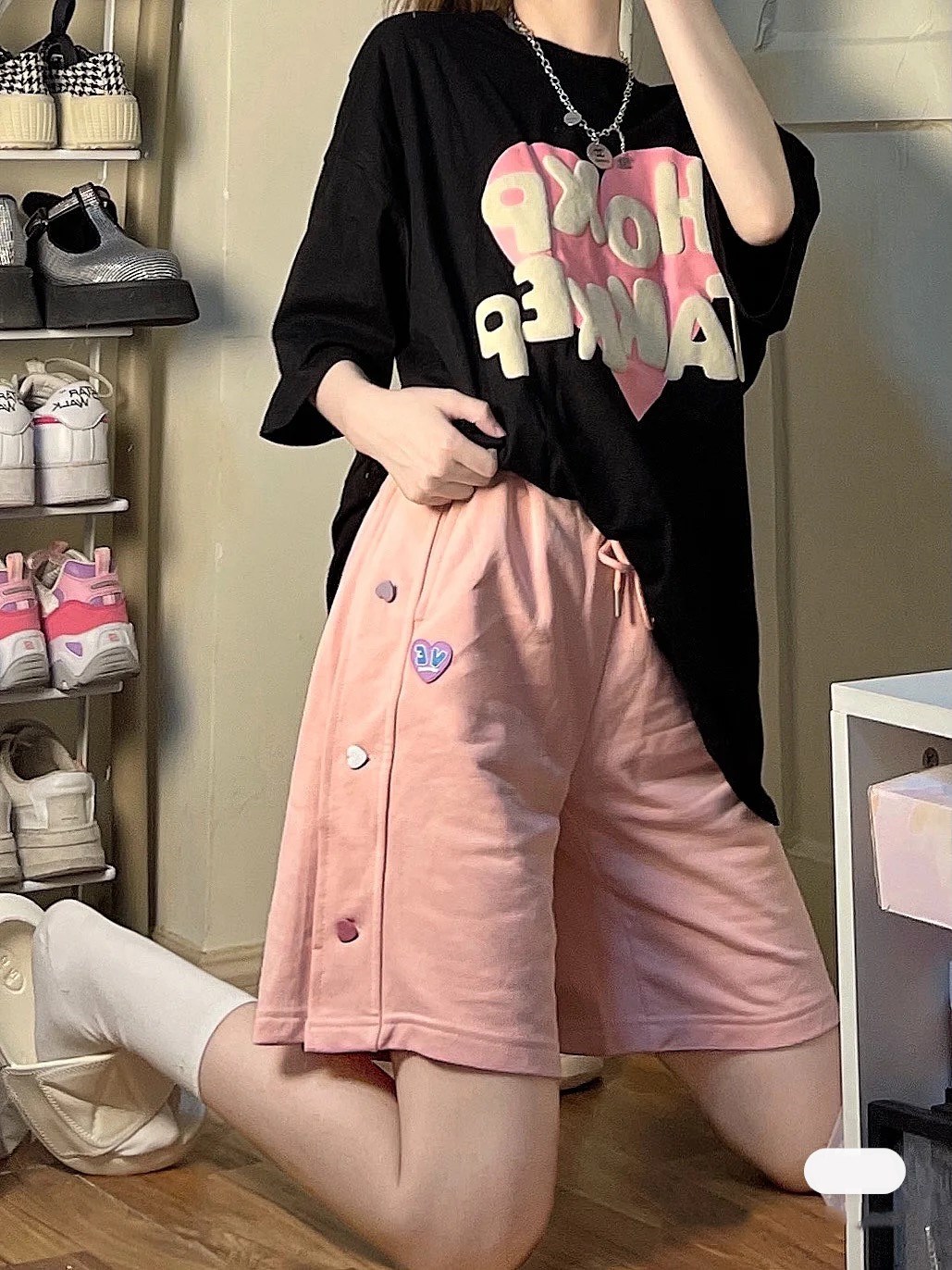 可盐可甜酷女孩穿搭印花T恤+短裤两件套夏季新款洋气小个子套装潮|ruв категории Женская одежда, женской одежды - от Buy2taobao.com для оказания профессиональной услуги покупки агента Taobao