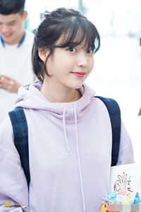 iu李智恩明星同款紫色卫衣宽松纯棉套头连帽长袖刺绣外套棒球服女