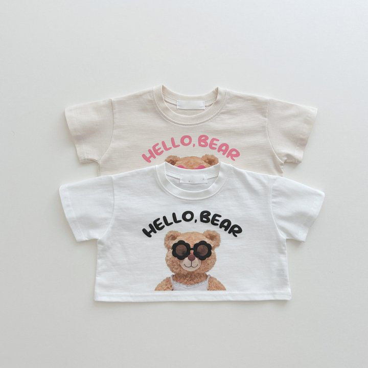 新品上新▲韩国童装男女卡通可爱小熊短款纯棉短袖T恤