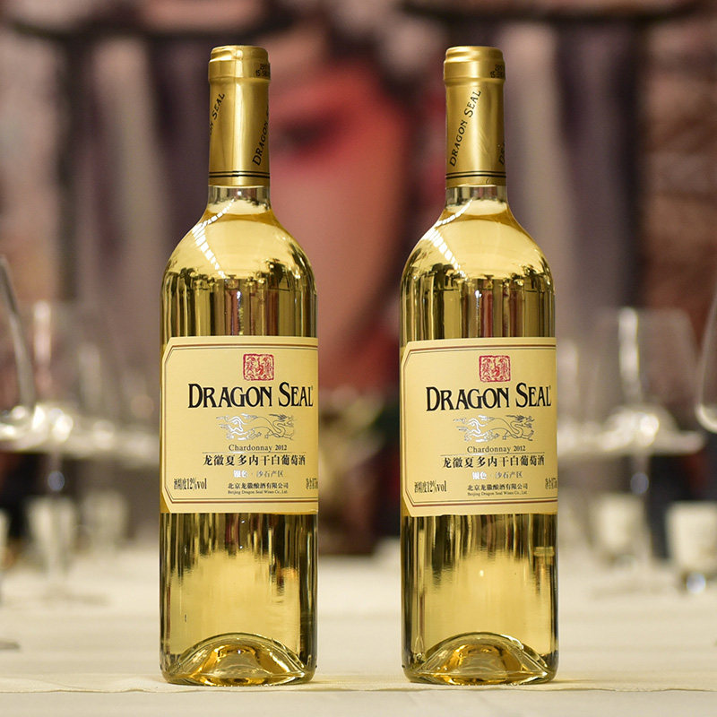 龙徽夏多内霞多丽干白葡萄酒银色砂石产区白干白750ml双支