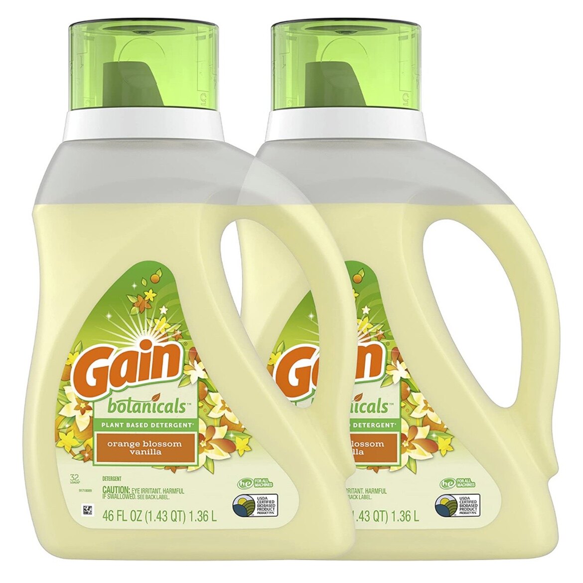gain botanicals 植物洗衣液,橙花香草味,40 液体盎司