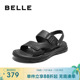 百丽男士真皮休闲凉鞋夏季爸爸牛皮凉拖两穿户外沙滩鞋A1884BL5