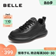 百丽男鞋增高休闲皮鞋运动鞋男生鞋子秋季新款黑白面包鞋A1221CM3
