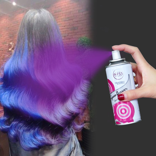 蓝色绿色柏曼一次性色喷发剂染发剂膏喷雾喷头发颜色发胶_不打折现价