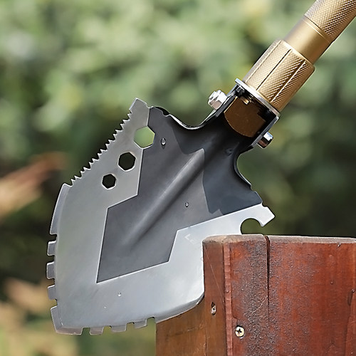 户外军迷工兵铲特种兵多功能车载野外生存防身折叠小号铁锹军铲子_5折