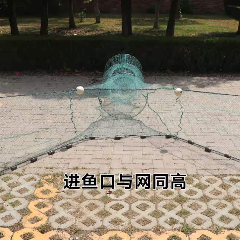 特价网箱渔网养鱼_拦河网虎口网大型100米捕鱼网网箱围网养鱼迷魂阵