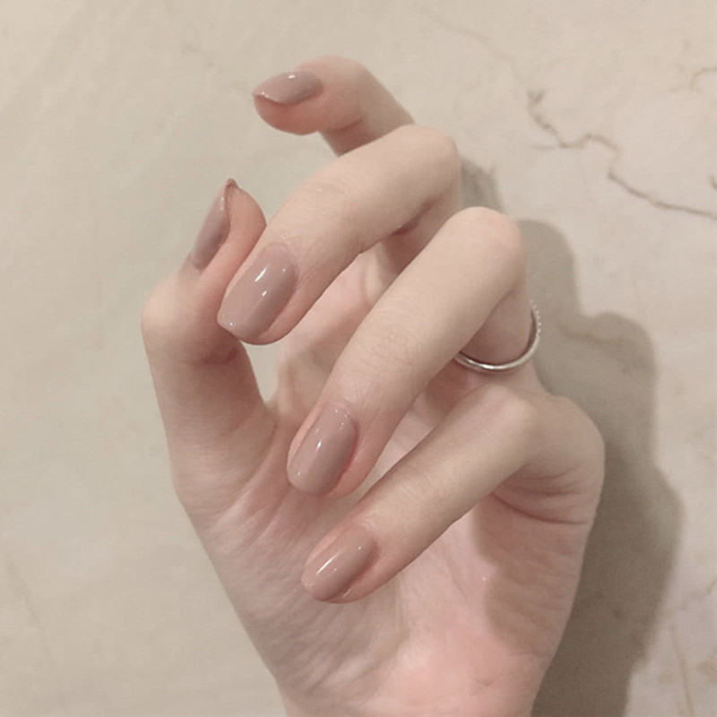 纯色甲贴_纯色显白手可拆戴美甲贴片女穿戴式拆卸假指甲可取带甲片