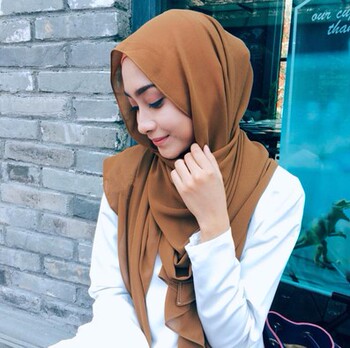 新款马来款纱巾回族头纱打底多色头巾回族面纱时尚纱巾单色女孩新