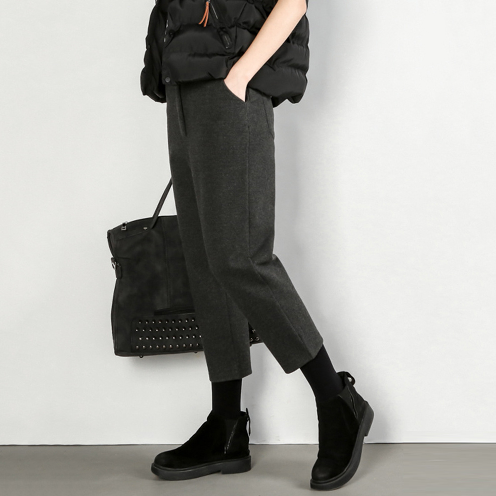 特价毛呢小脚哈伦香蕉萝卜裤女冬