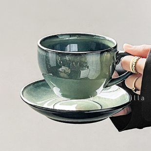 高颜值咖啡杯陶瓷复古高档拉花杯碟套装情侣杯子创意拿铁dirty杯