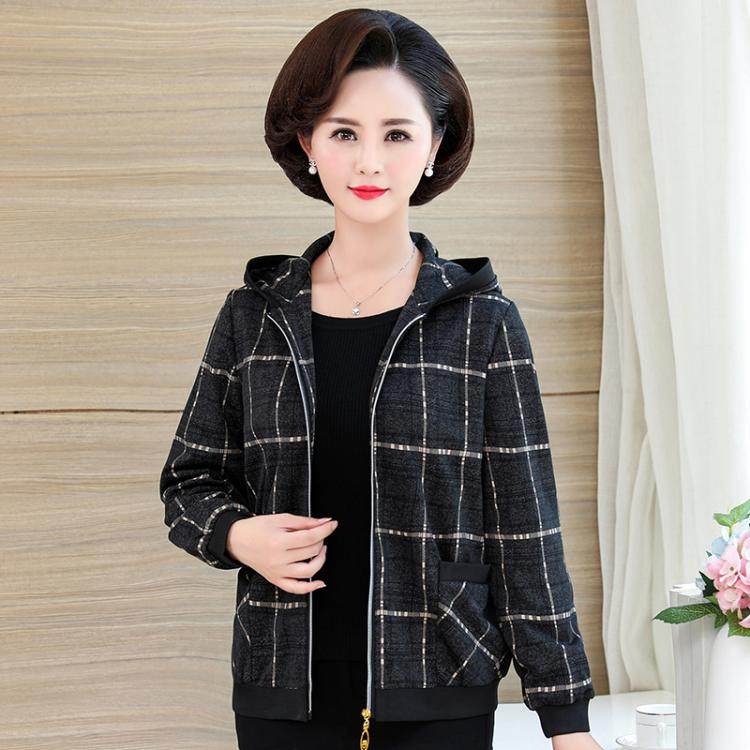 中老年女春装外套短款夹克外衣薄款40-50岁妈妈装春秋上衣新款