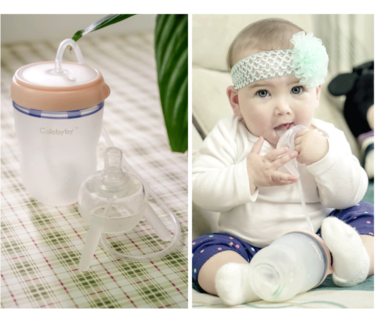 Colabyby减压偷懒式子母奶瓶配件套装婴儿宝宝免抱奶瓶分离式奶嘴