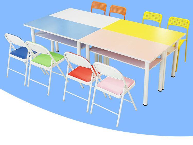 双层教室百变半圆扇形会议会议桌桌椅培训彩色课桌椅