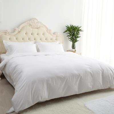 五星级酒店纯棉贡缎白色被套单件宾馆全棉纯白单双人被罩床上r用.