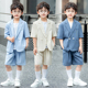 男童西装短袖套装夏季儿童礼服韩版休闲西服洋气男孩主持人演出服
