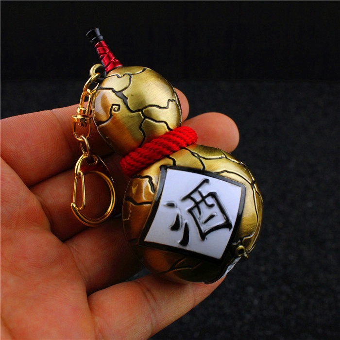 阴阳师周边_阴阳师周边 酒吞童子酒壶金属挂饰钥匙扣 合金模型玩具8cm