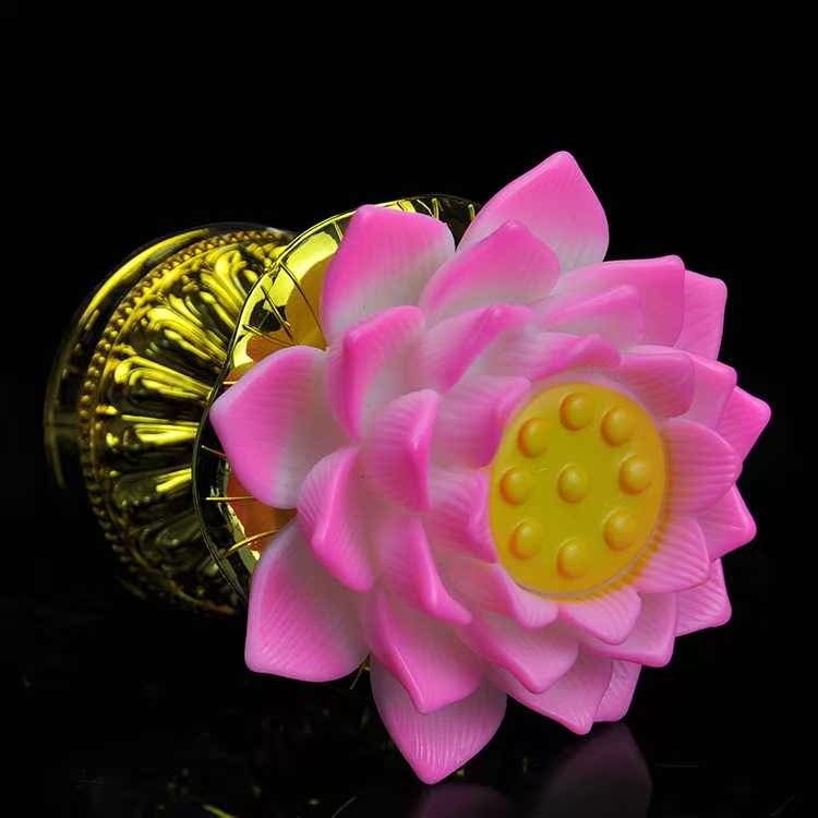 佛堂供灯长明灯电池插电两用念佛机七彩莲花灯包邮 led 佛教用品图片