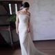 法式一字肩轻婚纱新娘2024新款高级感简约森系超仙出门纱白色礼服