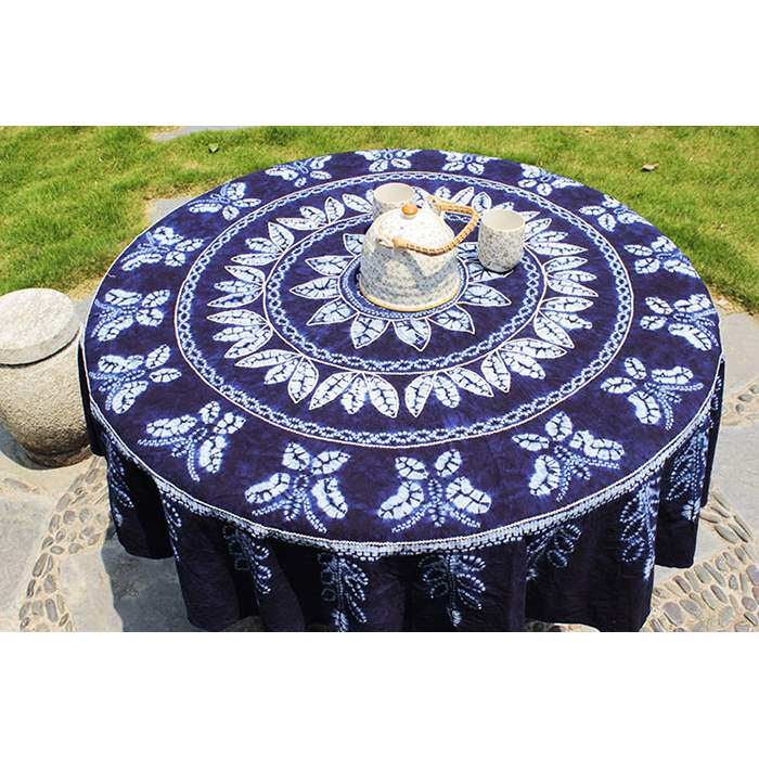 云南南部落大理白族扎染桌布民族风纯棉特色手工艺品白族扎染