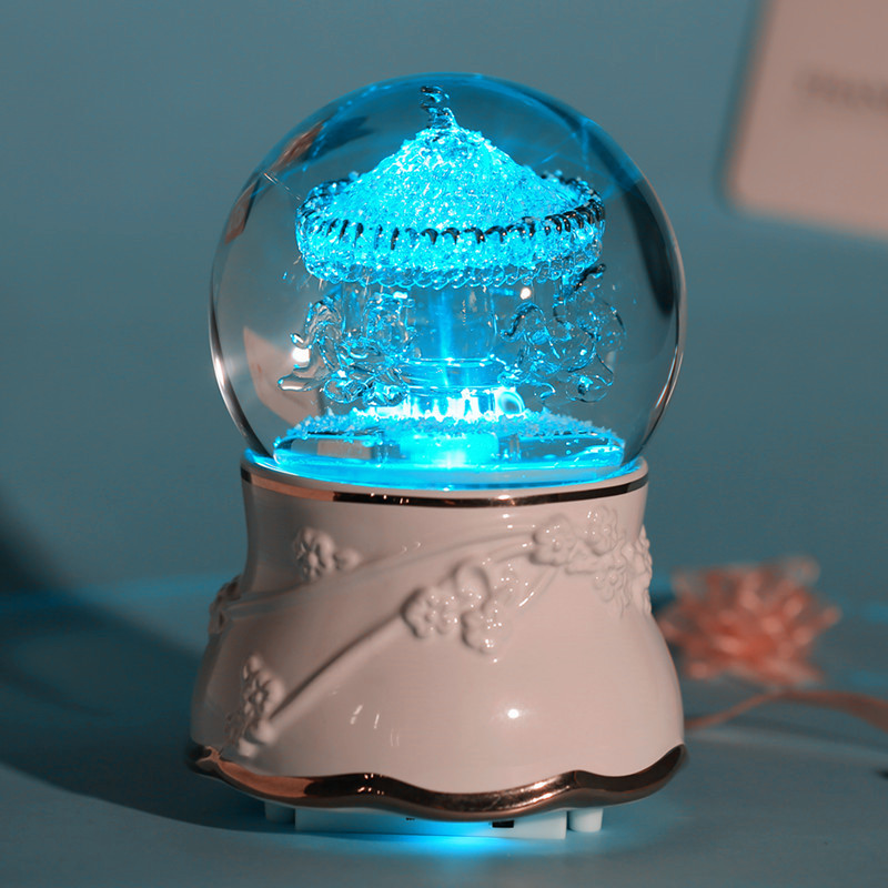 Snow merry-go-round crystal ball Music box The music box originality Christmas birthday gift City of sky Decorationin the Home accessories , Decorative items , Music Box category - from Buy2taobao.com to provide professional Taobao agent buy service