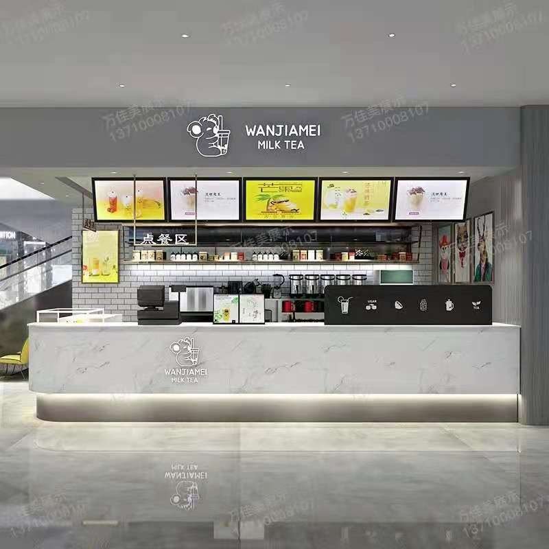 奶茶店大理石转角吧台