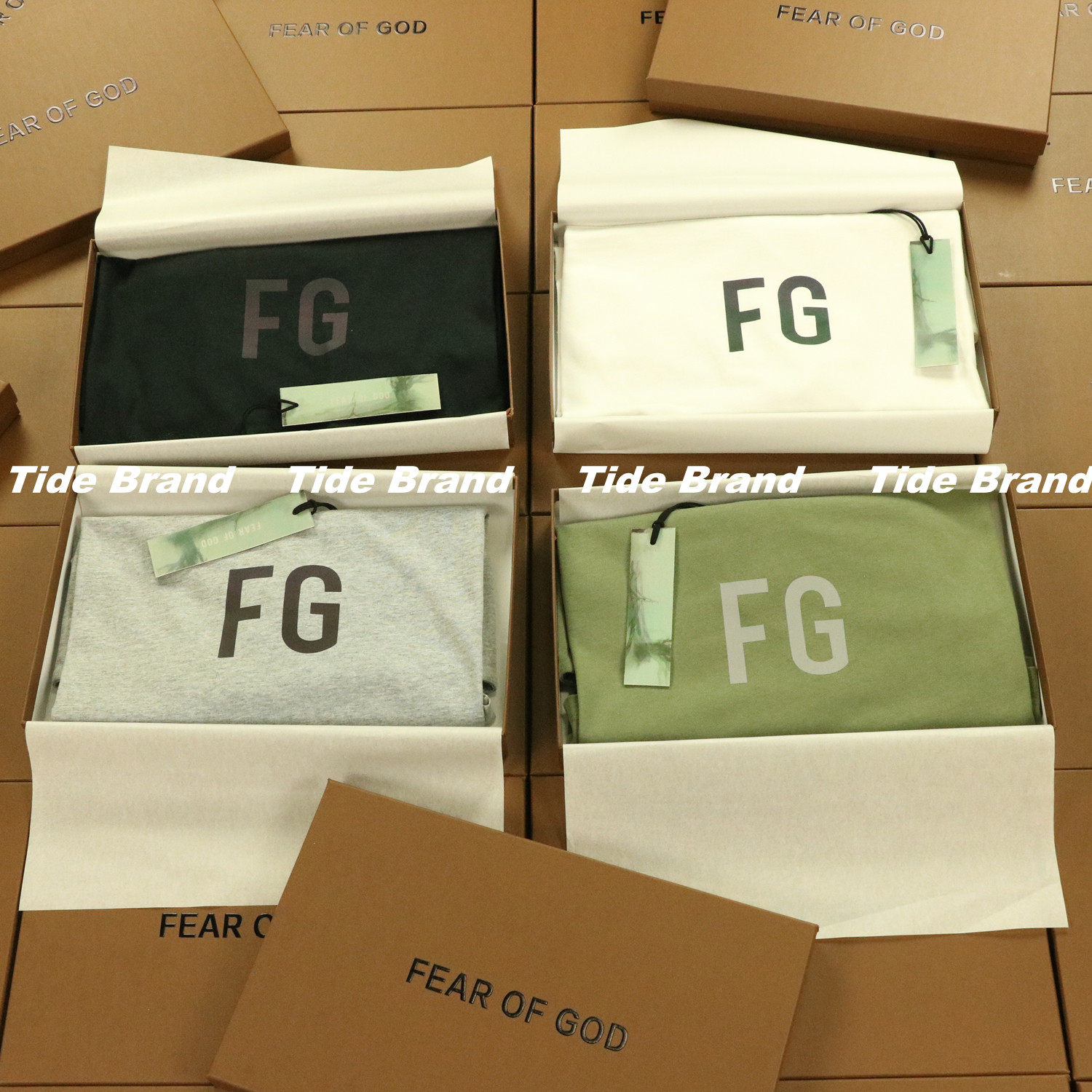 专柜包装 fog fear of god fg富贵3m反光炫彩t恤第六级主线短袖潮