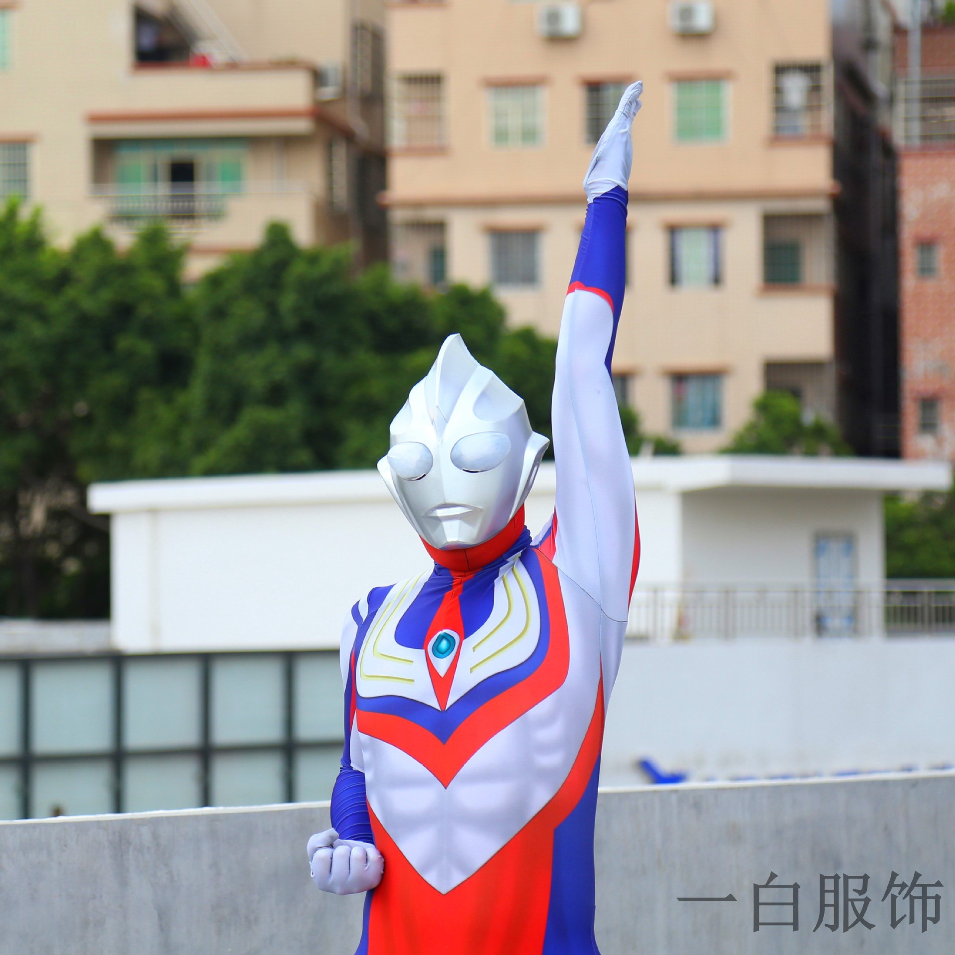 奥特曼服装成人cos服大人夏季迪迦衣服皮套真人版儿童头套紧身衣.