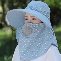帽子女夏季防晒帽遮脸太阳帽大沿户外凉帽防紫外线采茶骑车遮阳帽