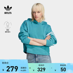 简约宽松运动连帽卫衣女装adidas阿迪达斯官方outlets三叶草