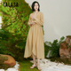 TALASA商场同款丝棉连衣裙2024年春夏新款不对称收腰设计优雅气质