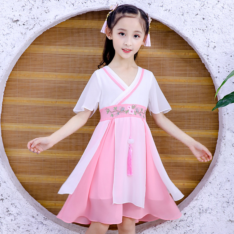 汉服超仙女童夏装公主襦裙子中国风古装夏季儿童唐装12岁15小女孩