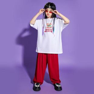 街舞套装男童夏季嘻哈潮牌童装少儿hiphop表演服酷帅女童走秀潮服